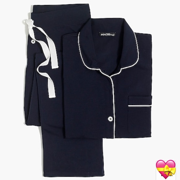 🎉J.Crew🎉Knit pajama set💗 Navy/Ivory - Picture 1 of 5